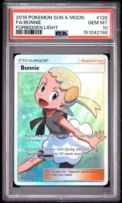 2018 Pokemon Sun & Moon Forbidden Light Bonnie Full Art #128 PSA 10 RARE LOW POP - Image 1