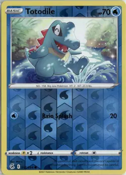 Totodile 055/264 Common Fusion Strike Pokemon Reverse Holo Near Mint - Image 1