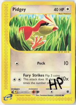 Pidgey 123/165 Common Expedition Base Set Pokemon Heavily Played - Image 1