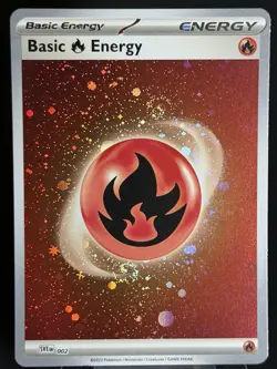 2x SWIRL 🌀 Basic Fire Energy (Cosmos Holo) - SVE: Energy 002 Pokemon TCG NM - Image 1