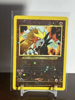 Entei 34 Black Star Reverse Holo Pokemon Card WOTC Promo, NM/LP Condition - Image 1