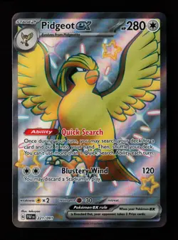 Pidgeot ex 221/091 Shiny Ultra Rare Paldean Fates Pokemon Cards - Image 1