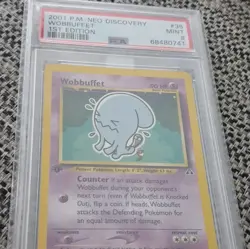 Pokemon TCG Neo Discovery 1st Edition Wobbuffet 35/75 PSA 9 Rare English - Image 1