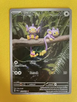 Pokemon TCG Aipom 211/182 Paradox Rift Illustration Rare Holo - Image 1