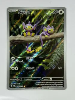 Pokemon TCG Aipom Paradox Rift 211/182 Holo Illustration Rare NMINT - Image 1