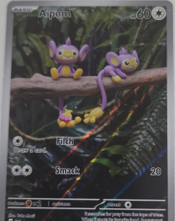 Pokemon TCG Aipom 211/182 Paradox Rift Illustration Rare Holo English - Image 1