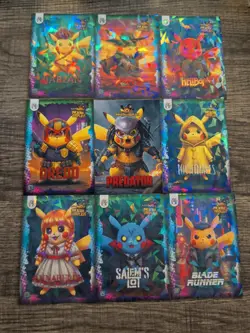Pokemon Pikachu Cosplay FE Holiday Box Hits. Non Tcg Fan Art Cards. Lot# (9) - Image 1