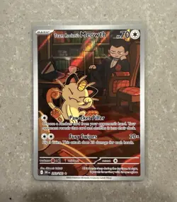 Pokemon TCG Team Rocket's Meowth Sv10 Destined Rivals 203/182 IR Holo EN - Image 1