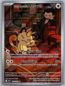 Team Rocket's Meowth 203/182 Near Mint SV10: Destined Rivals Pokemon Shipnow - Image 1