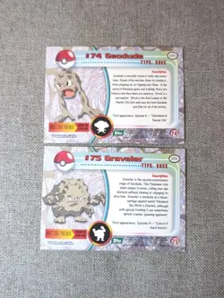 Geodude & Graveler Pokemon Evolution Line Topps Non Holo 74 75 TCG LP Toploader - Image 2