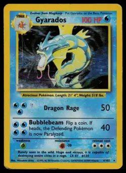 Gyarados - 6/102 - Pokemon Card Base Set Unlimited Holo Rare - MP - Image 1