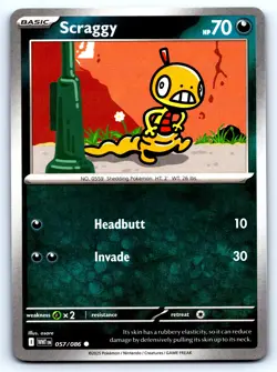 Scraggy White Flare #57 Normal NM Pokemon Card - Image 1