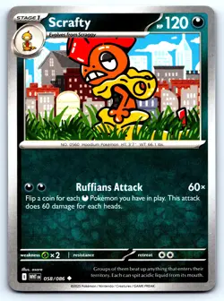 Scrafty White Flare #58 Normal NM Pokemon Card - Image 1