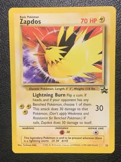 Zapdos #23 Pokemon TCG Black Star Promo WOTC LP - Image 1