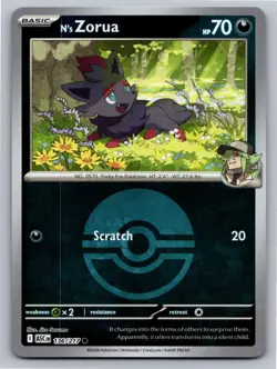 N's Zorua (Poke Ball) 136/217 Common Ascended Heroes Pokemon Reverse Holo NM - Image 1