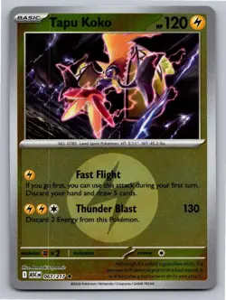 Tapu Koko (Energy Symbol) 067/217 Ascended Heroes Pokemon Reverse Holo NM - Image 1
