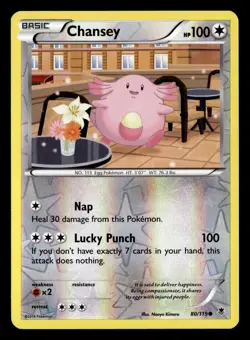 Chansey 80/119 Reverse Holo Common Phantom Forces Pokemon Card - Image 2
