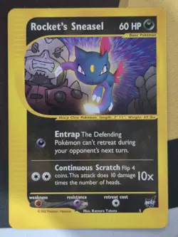 Pokemon Card Rocket's Sneasel 5/9 #5 WOTC Best of Game Promo NM 2002 - Image 1