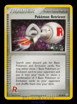 Pokemon Card Pokemon Retriever 84/109 Team Rocket Returns Reverse Holo MP 2004 - Image 1