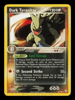 Pokemon Card Dark Tyranitar 20/109 Team Rocket Returns Rare Non-Holo MP 2004 - Image 1