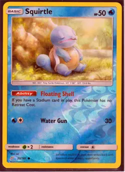2019 POKEMON SQUIRTLE 22/181- SM TEAM UP- REVERSE HOLO NM/LP (Excellent) - Image 1