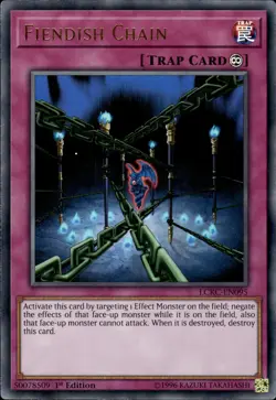 Fiendish Chain - Ultra Rare 1st Edition LCKC-EN095 - LP - YuGiOh - Image 1
