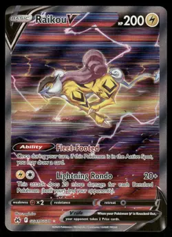 Pokemon Cards Raikou V GG41/GG70 Crown Zenith Galarian Gallery Holo V Rare NM - Image 1