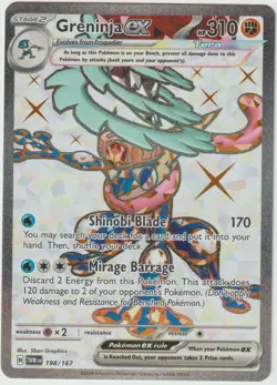Greninja ex 198/167 Ultra Rare Full Art Twilight Masquerade Pokemon Card NM - Image 1