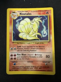 Pokemon TCG Ninetales Base Set Holo Unlimited Rare Card 12/102 WOTC HP - Image 1
