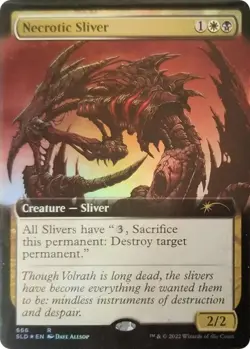 MTG Secret Lair Necrotic Sliver #666 (Extended Art) FOIL SLD Bonus Card NM - Image 1