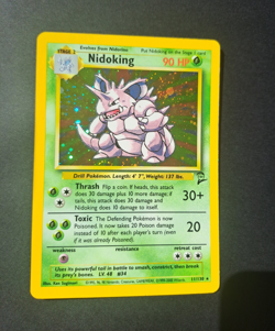 Pokemon TCG Nidoking 🍃 011/130 Base Set 2 Holo Rare 90 HP English 1999 - Image 1