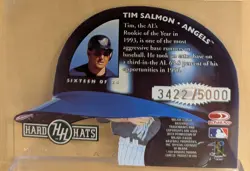 1997 Donruss Studio HARD HATS #16 Tim Salmon RARE DIE CUT ACETATE INSERT /5000 - Image 2