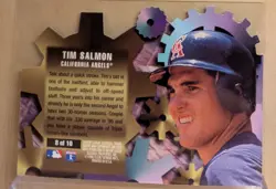 1996 Fleer Ultra HITTING MACHINE #8 Tim Salmon SUPER RARE DIE CUT INSERT 1:288 - Image 2
