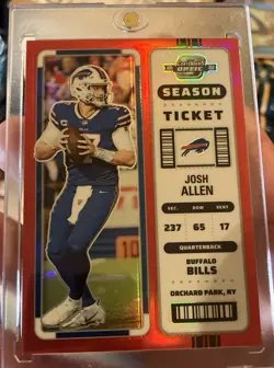 2022 Panini Contenders Optic - Season Ticket Josh Allen #6 Red Prizm /175 - Image 1