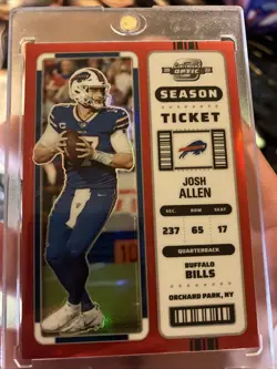 2022 Panini Contenders Optic - Season Ticket Josh Allen #6 Red Prizm /175 - Image 3