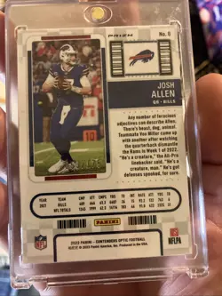 2022 Panini Contenders Optic - Season Ticket Josh Allen #6 Red Prizm /175 - Image 4