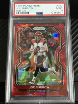2020 Panini Prizm - Rookie Joe Burrow #307 Red Ice Prizm (RC) PSA 9 - Image 1