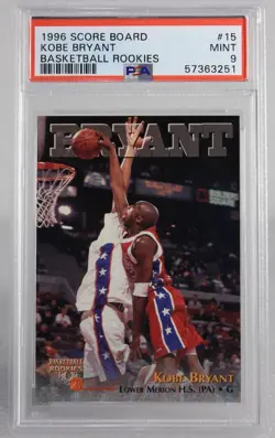 1996 Score Board Basketball Rookies KOBE BRYANT RC #15 PSA 9 - Image 1