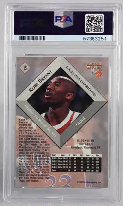 1996 Score Board Basketball Rookies KOBE BRYANT RC #15 PSA 9 - Image 2