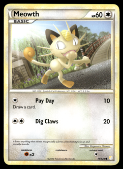 Pokemon TCG - HeartGold & SoulSilver - Meowth 75/123 - P - Image 1