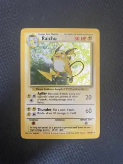 Pokemon TCG Raichu Base Set 14/102 Holo MP - Image 1