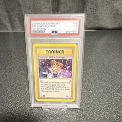 2000 Pokemon TCG Rocket 1st Edition Imposter Oak’s Revenge #76 PSA 5 - Image 1