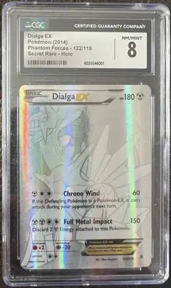 Dialga EX Holo 122/119 2014 Pokemon XY Phantom Forces Full Art CGC 8 NM/Mint - Image 1