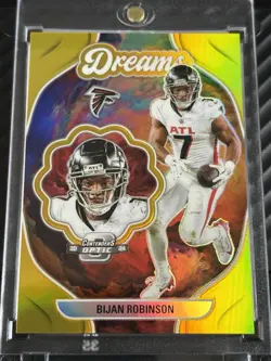 2024 Panini Contenders Optic #D-BRN - Bijan Robinson Dreams Case Hit Gold /10 - Image 1