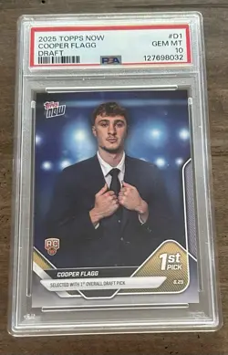 Topps 2025-26 Topps Now Draft Cooper Flagg #D1 Rookie PSA 10 /123650 - Image 1