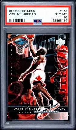 1999 MICHAEL JORDAN #153 Upper Deck Air Of Greatness POP 40 PSA 10 Chicago Bulls - Image 1