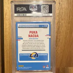 Panini 2023 Donruss Optic Puka Nacua RC Purple Shock Prizm #238 PSA 10 - Image 3