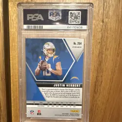 Panini 2020 Mosaic Justin Herbert RC Red Mosaic #204 Chargers PSA 10 - Image 3