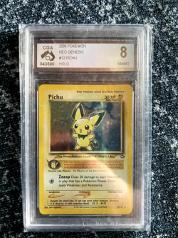 2000 Pokemon Neo Genesis Pichu holo 12/111 PSA 8 NM-MINT vintage TCG - Image 1