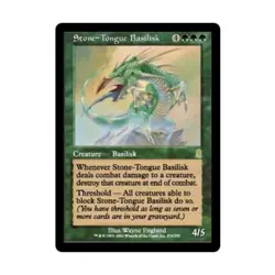WOTC MtG Odyssey Stone-Tongue Basilisk (R) (Foil) EX - Image 1